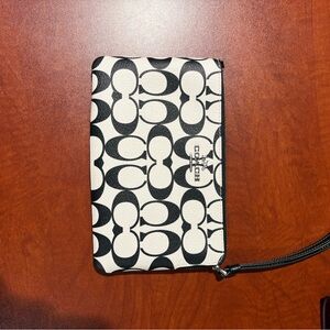 Coach Monogram Black and White Pouch